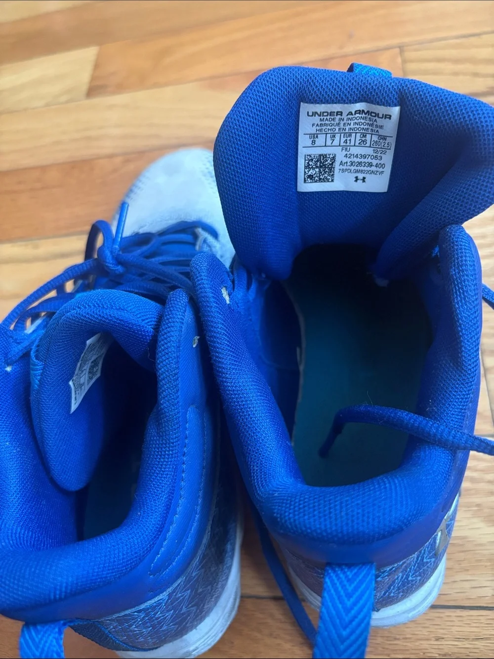 Kids Blue and White Athletic Shoes